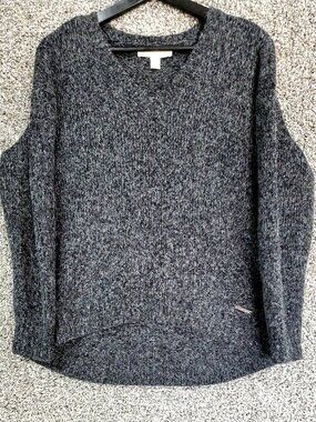 Michael Kors Gray Long Sleeve Wool Blend V-Neck Sweater Women's Size S